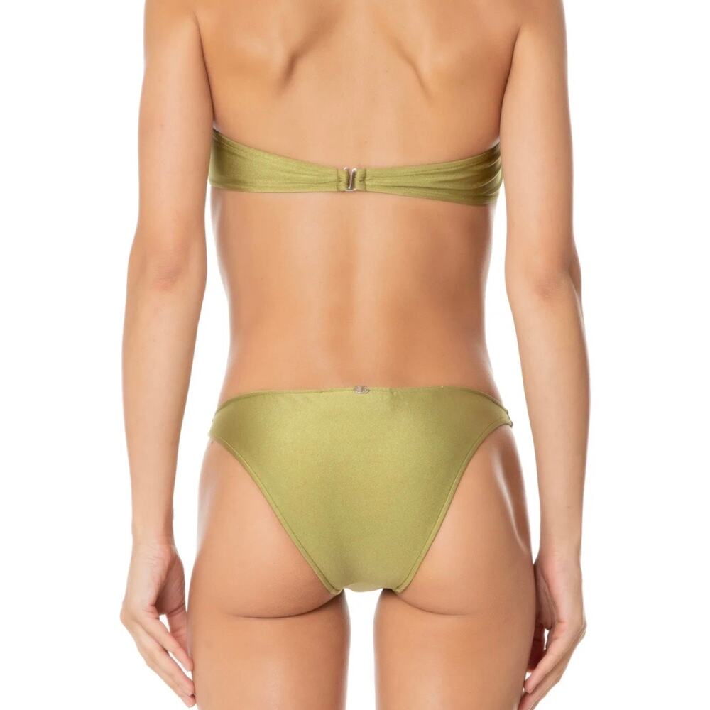 Adriana Degreas Women's Seashell Solid Strapless Bikini Set Medium Pistachio - Picture 8 of 15